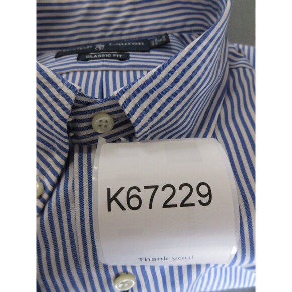 Ralph Lauren Shirt 16 Oxford Cloth OCBD Pinstriped Classic Fit NEW - Picture 14 of 14